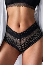 Culotte bikini en dentelle plumes grande taille