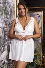 Babydoll grande taille en maille décolletée