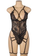 Ensemble teddy policier en dentelle noire