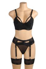 Ensemble lingerie bondage élégant avec soutien-gorge et porte-jarretelles