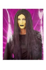 Perruque longue sorcière noire 60 cm
