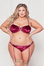 Ensemble velours cœur grande taille