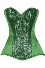 Corset vert paillettes à armature acier