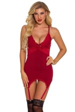 Chemise porte-jarretelles en dentelle et satin Ga Ga Gorgeous