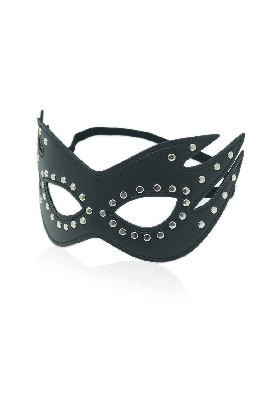 Masque œil de chat simili cuir clouté