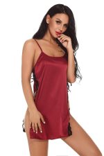 Chemise satinée lingerie côtés ouverts