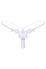 String perlé mariée brodé de roses