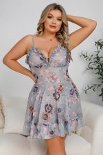 Chemise printemps grande taille florale décolleté