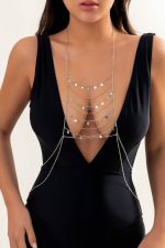 Chaîne de corps plastron argenté avec pièces
