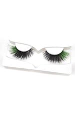 Cils faux noirs et verts