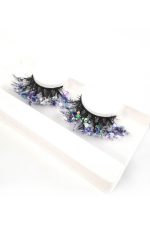 Cils violets et noirs faux