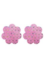 Cache-tétons pailletés fleur rose