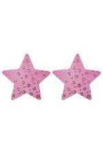 Cache-tétons étoile rose à sequins argentés