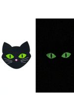 Cache-tétons chat noir yeux verts
