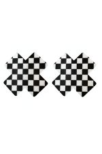 Cache-tétons X damier noir et blanc