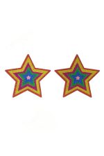 Cache-tétons étoiles pailletés multicolores