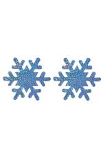 Cache-tétons flocon de neige pailletés bleus