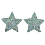 Cache-tétons étoile pailletés bleu multi