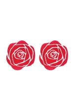 Cache-tétons rose à pétales blancs