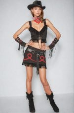 Costume cowgirl sexy 6 pièces avec accessoires