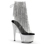 Bottes transparentes argent à talons hauts