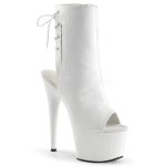 Bottines blanches à plateforme 18 cm et talons ouverts