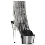 Bottines à plateforme noir et chrome