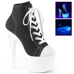Bottines talons 18 cm noir et blanc vegan