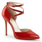 Escarpins rouges à talon aiguille 13 cm D’Orsay vegan