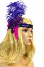 Bandeau plumes flashy multicolore