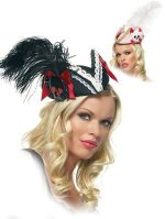 Chapeau pirate pillbox doré à plume d'autruche