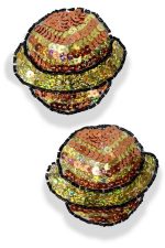 Cache-tétons Saturne dorés à sequins