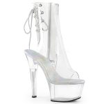 Bottines transparentes à talon haut 15 cm et plateforme