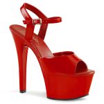 Escarpins à bride cheville rouge 15 cm vegan