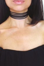 Collier dentelle noir tour de cou