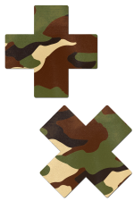 Cache-tétons camouflage vert réutilisables