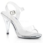 Sandalette transparente à bride cheville et talon 10 cm