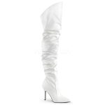 Bottes cuissardes blanches simili cuir talon 10 cm