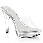 Mule transparente à talon 12 cm et plateforme 2,5 cm