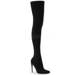 Bottes cuissardes noires stretch à talon 13 cm