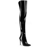 Cuissardes noires stretch à talons aiguilles 13 cm