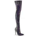 Cuissardes pailletées noires à talons 13 cm