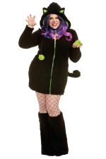 Costume chat noir duveteux grande taille