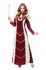 Costume reine Tudor en velours rouge