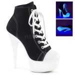 Bottines plateforme noires et blanches à talons 15 cm
