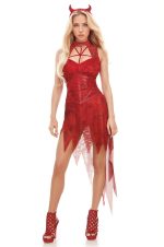 Diablesse Halloween sexy rouge transparent