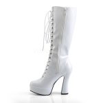 Botte blanche à lacets à talon 12 cm