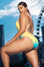 Monokini grande taille Miami Sunset côtelé