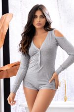 Combinaison sexy épaules dénudées grise