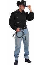 Chemise cowboy noire pour homme